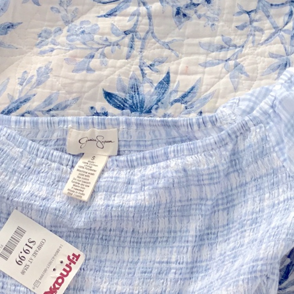 Jessica Simpson blue checker